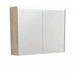 Fie LED Mirror Cabinet with Scandi Oak Side Panels 900